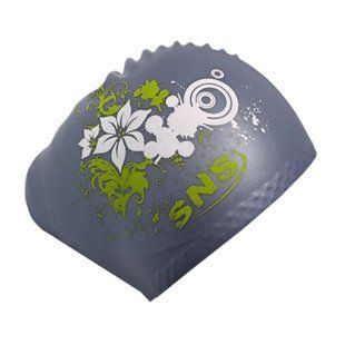 Шапочка для плавання для довгого волосся SNS KW-3Ч black flowers 11347 фото